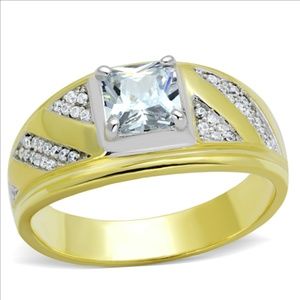 Gold Plated Sterling Silver CZ Ring